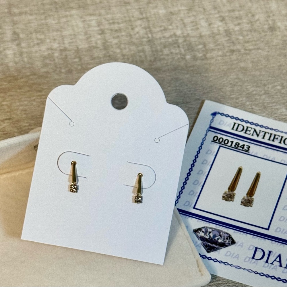 Gold and Diamond Stud Earrings